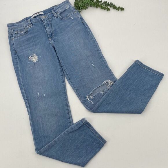 Joe's Jeans Boyfriend Slim Ankle Jeans Distressed Faded Manila Blue Stretch Size - Picture 3 of 16